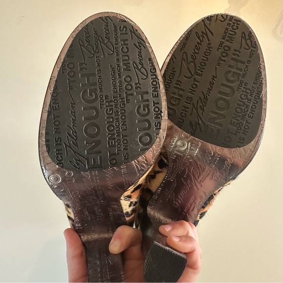 NWOB Beverly Feldman Leopard Print Calf Hair Zip Up Ankle Booties Size 7.5 M - Picture 7 of 9